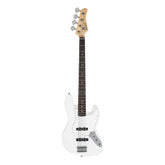 Glarry GJazz Electric Bass Guitar White pickguard - White